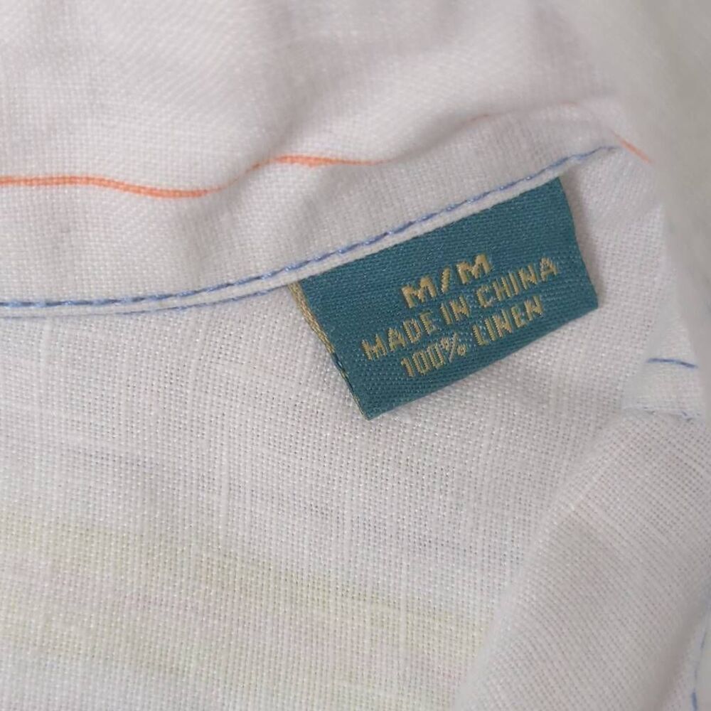 Tommy Bahama Relax Linen Shirt Long Sleeve Casual Button Down Size Medium Relaxe - Picture 7 of 9
